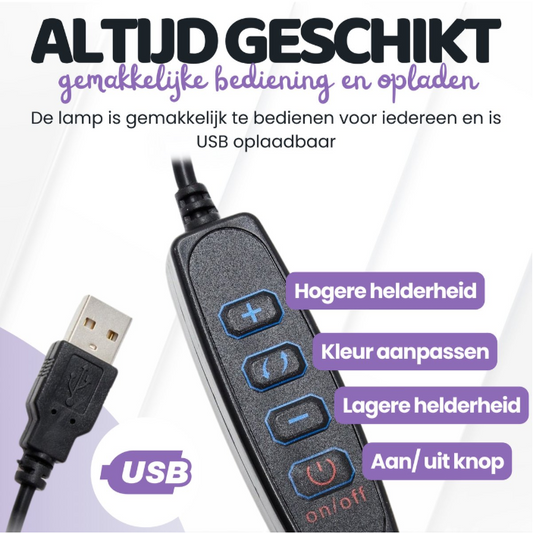 Hendriqs Loeplamp met LED Verlichting en Tafelklem - 5x Vergroting