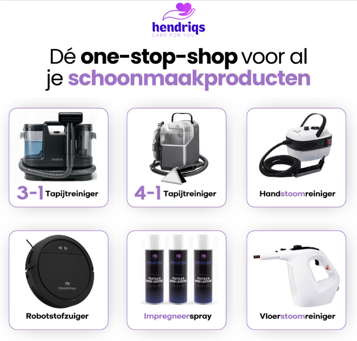 Hendriqs Borstelkop-vervangset 5-delig voor Stoomreiniger 105°C