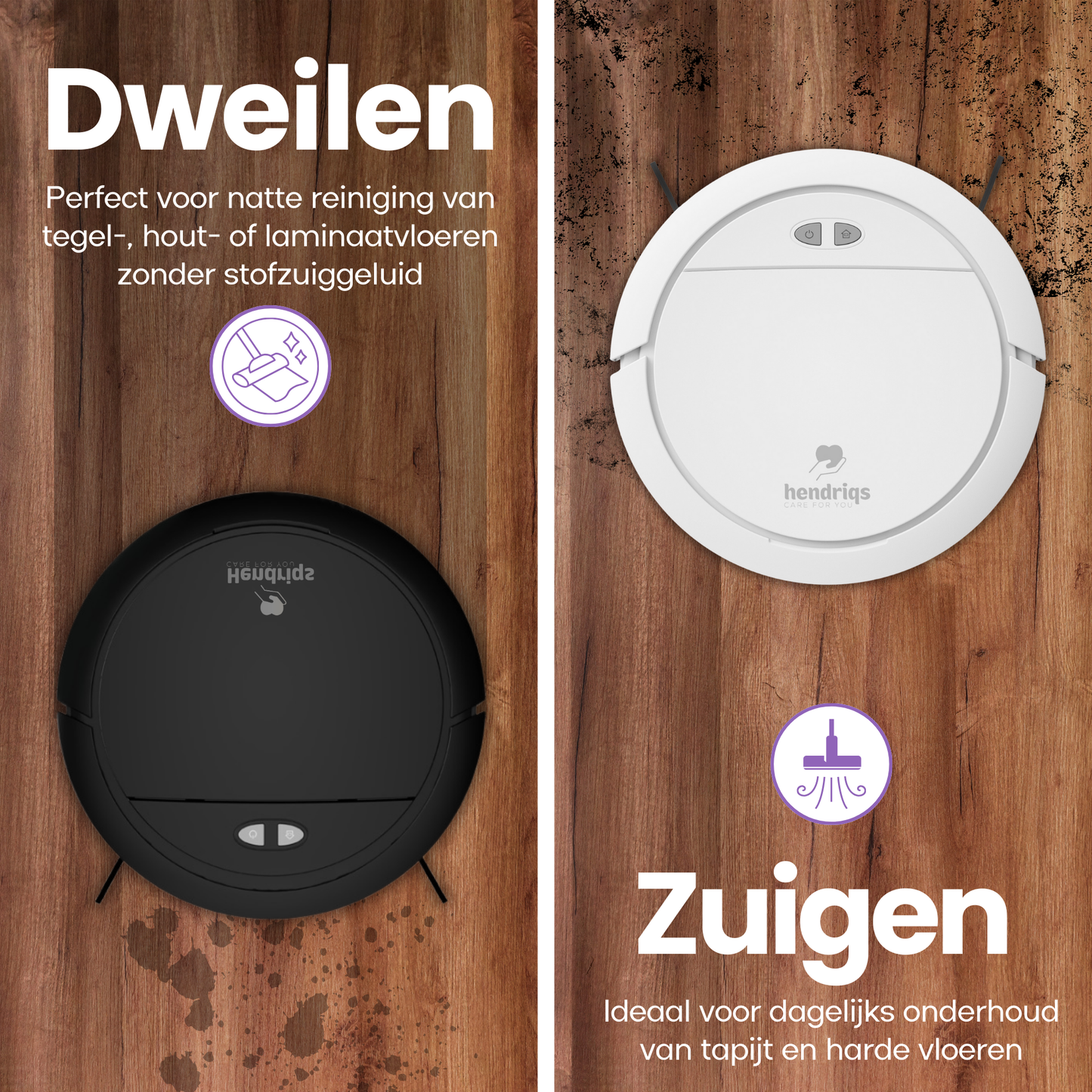 Hendriqs OB16 Robotstofzuiger - Dweilfunctie - Laadstation - Voor Huisdieren