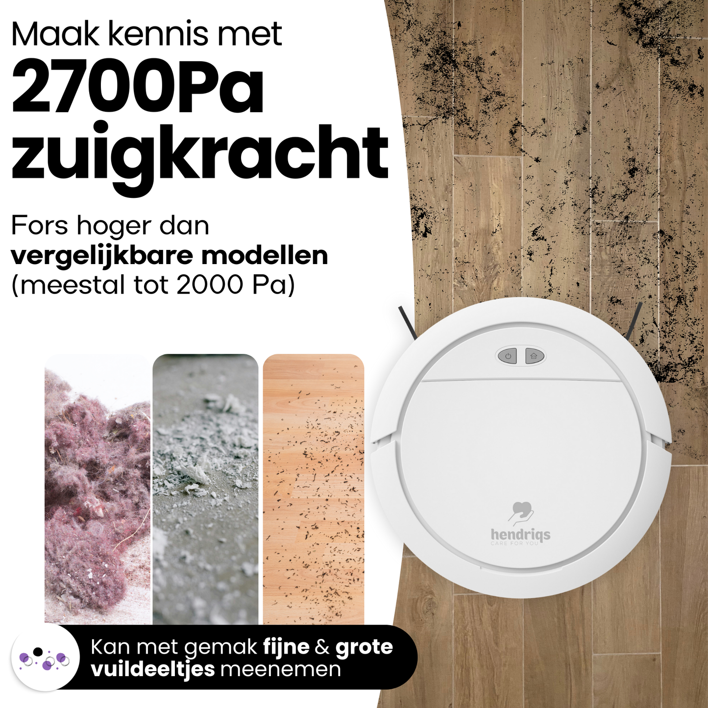 Hendriqs OB16 Robotstofzuiger - Dweilfunctie - Laadstation - Voor Huisdieren
