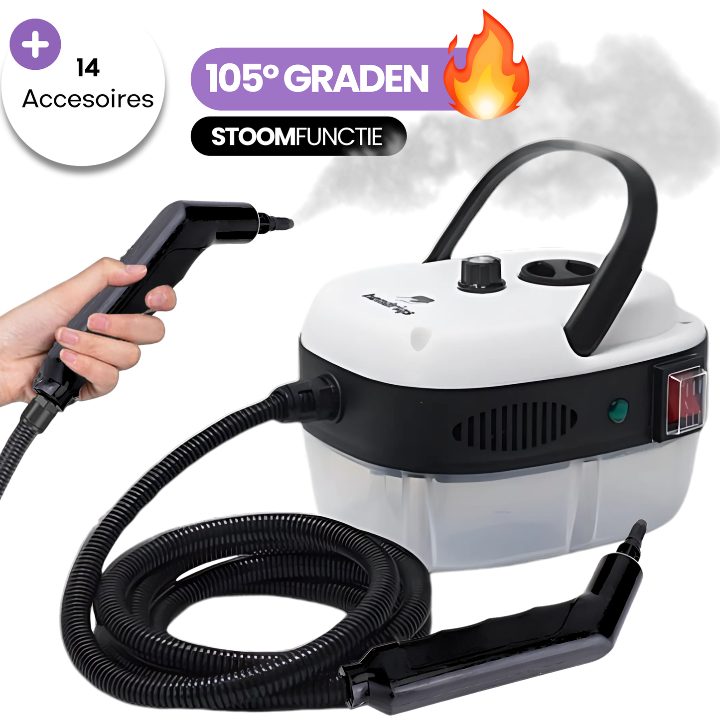 Hendriqs Stoomreiniger 105°C - Stoomreiniger met 14 Accessoires