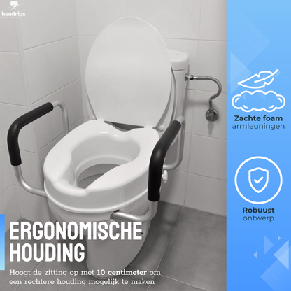 Hendriqs WC Verhoger 10 cm met Armsteunen & Deksel