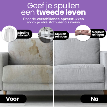 Hendriqs® 4-1 Tapijtreiniger - 105 °C Stoomreiniger met Anti-Verstopping Functie & Wieltjes en Automatisch Snoeroprolsysteem - Zetelreiniger - Vlekkenreiniger - Bank Reiniger - Meubelreiniger - Bankreiniger - Reinigingsmachine