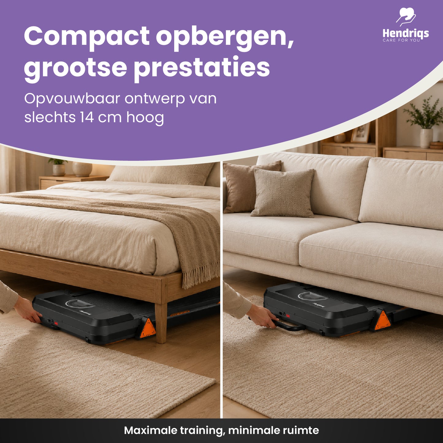 Hendriqs Stryde X1 Inklapbare Loopband met Helling - Walking Pad - Tot 12 km/u - Inclusief Schokmat