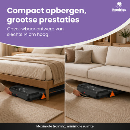 Hendriqs Stryde X1 Inklapbare Loopband met Helling - Walking Pad - Tot 12 km/u - Inclusief Schokmat