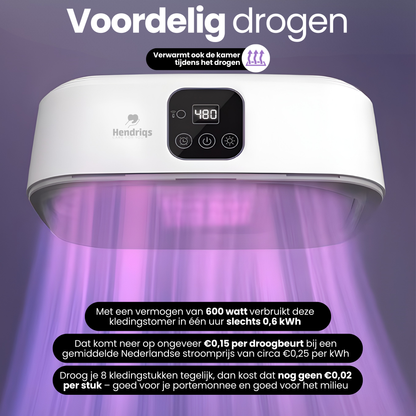 Hendriqs Mini Wasdroger 8 kg met UV-sterilisatie