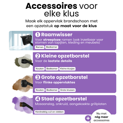 Hendriqs Stoomreiniger 105°C - Stoomreiniger met 14 Accessoires