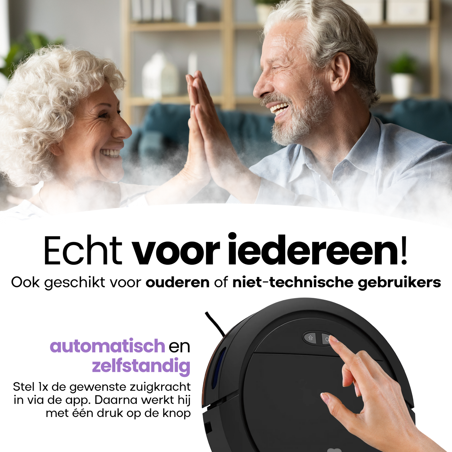 Hendriqs OB16 Robotstofzuiger - Dweilfunctie - Laadstation - Voor Huisdieren