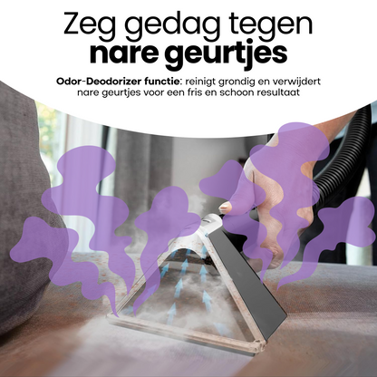 Hendriqs® 4-1 Tapijtreiniger - 105 °C Stoomreiniger met Anti-Verstopping Functie & Wieltjes en Automatisch Snoeroprolsysteem - Zetelreiniger - Vlekkenreiniger - Bank Reiniger - Meubelreiniger - Bankreiniger - Reinigingsmachine
