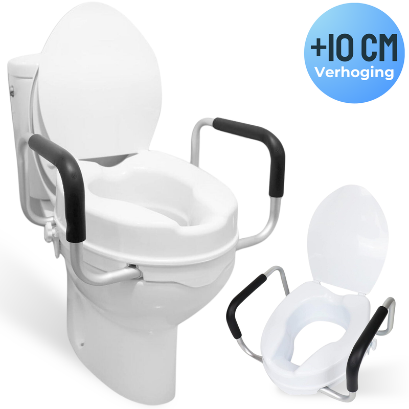 Hendriqs WC Verhoger 10 cm met Armsteunen & Deksel