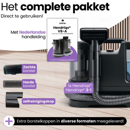 Hendriqs 3-in-1 Tapijtreiniger 65°C - Draagbare Vlekkenreiniger met 15 kPa Zuigkracht